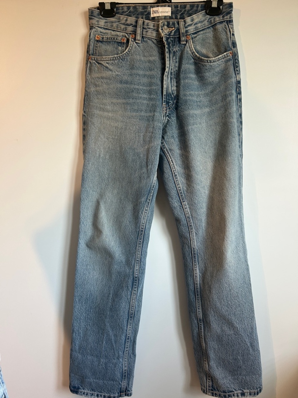 Zara Pale Blue Women's Straight Leg Jeans